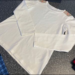 Burberry White Long Sleeve Kids Tee